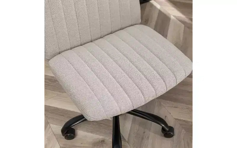 Chaise de bureau ergonomique pivotante à 360°, réglable en hauteur, en tissu, avec rembourrage en mousse épaisse et base métallique robuste