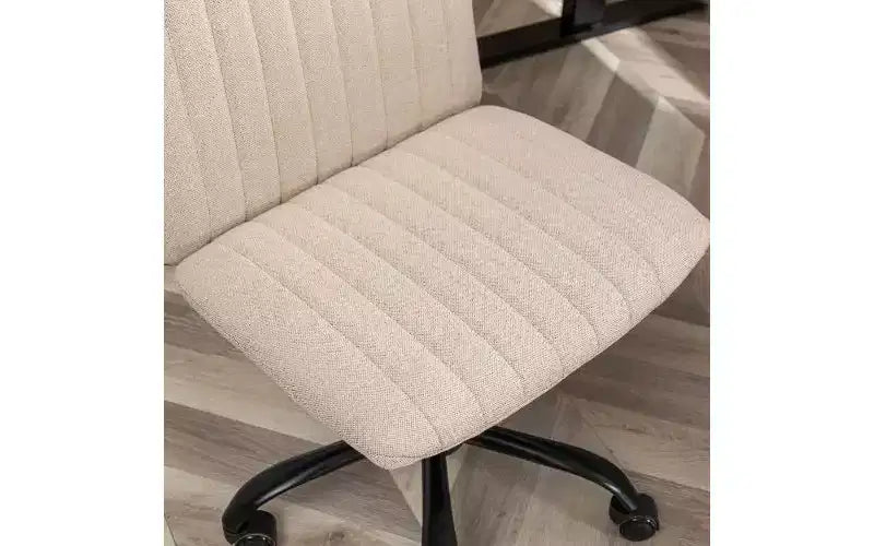 Chaise de bureau ergonomique pivotante à 360°, réglable en hauteur, en tissu, avec rembourrage en mousse épaisse et base métallique robuste