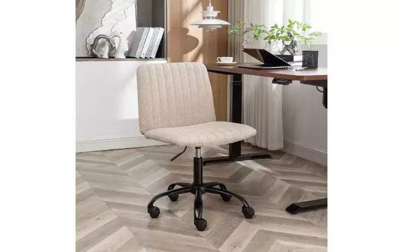 TUYOHW 360 Swivel Chair Height Adjustable Ergonomic Office Chair, Fabric Home Office Desk Chair with Thick Foam Padding & Sturdy Metal Base