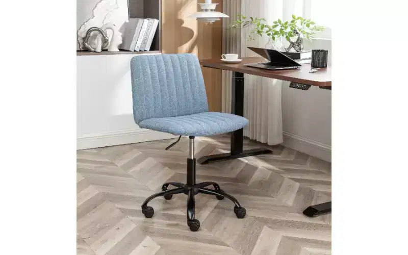 Chaise de bureau ergonomique pivotante à 360°, réglable en hauteur, en tissu, avec rembourrage en mousse épaisse et base métallique robuste