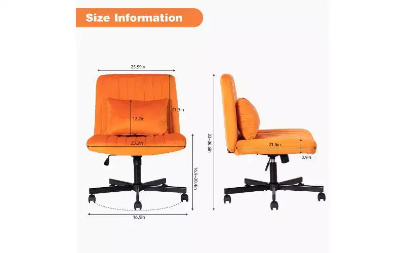 Chaise de bureau moderne en lin pivotante à dossier croisé, chaise de bureau ergonomique, chaise de bureau réglable en hauteur, chaise polyvalente sans accoudoirs avec roulettes