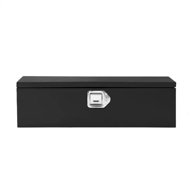 Boîte à outils en acier pour plateau de camion, boîte à outils en tôle larmée avec poignée latérale et clés de verrouillage, coffre de rangement organiseur
