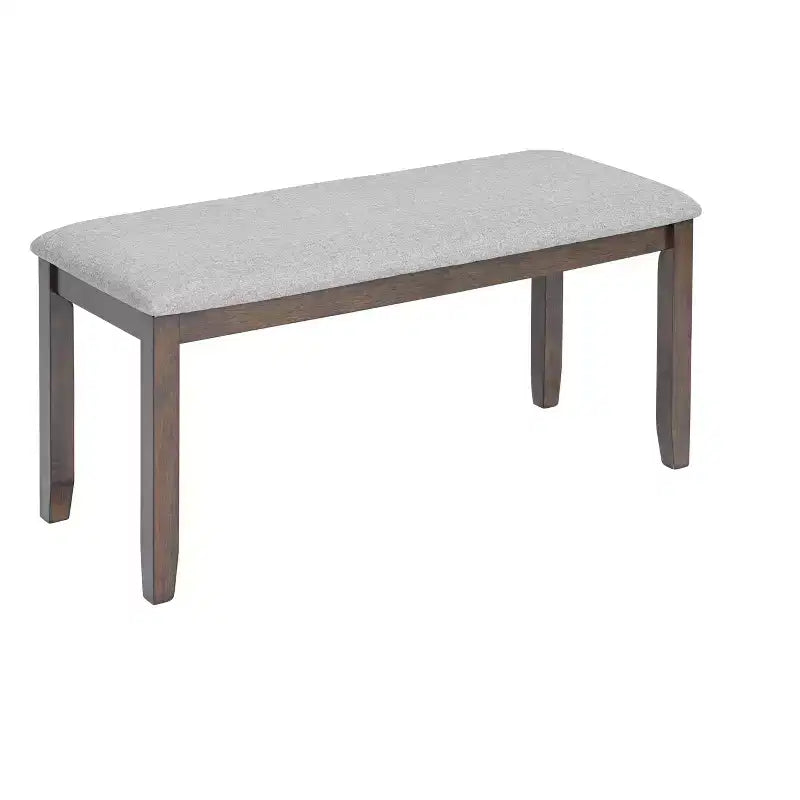 sumyeg Ensemble de salle à manger 6 pièces en bois avec table, 4 chaises rembourrées et banc