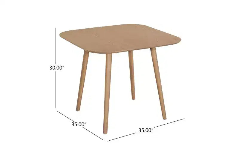 Table de cuisine en bois massif pour 2 à 4 personnes, table à manger carrée de 89 cm avec pieds coniques évasés, table minimaliste pour salon, appartement, petit espace