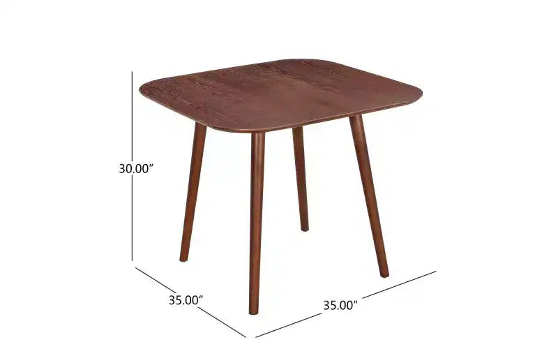 Table de cuisine en bois massif pour 2 à 4 personnes, table à manger carrée de 89 cm avec pieds coniques évasés, table minimaliste pour salon, appartement, petit espace