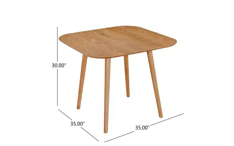 Table de cuisine en bois massif pour 2 à 4 personnes, table à manger carrée de 89 cm avec pieds coniques évasés, table minimaliste pour salon, appartement, petit espace