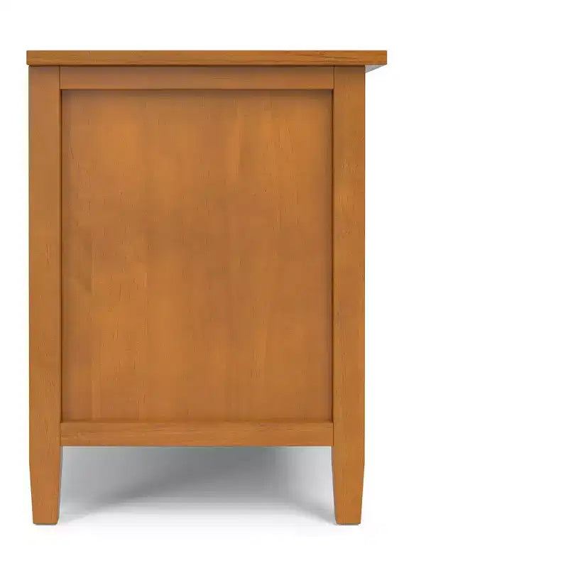 Meuble TV bas Mid-Century Modern en bois massif de 72 po de large, en noyer, pour téléviseurs jusqu'à 80 po
