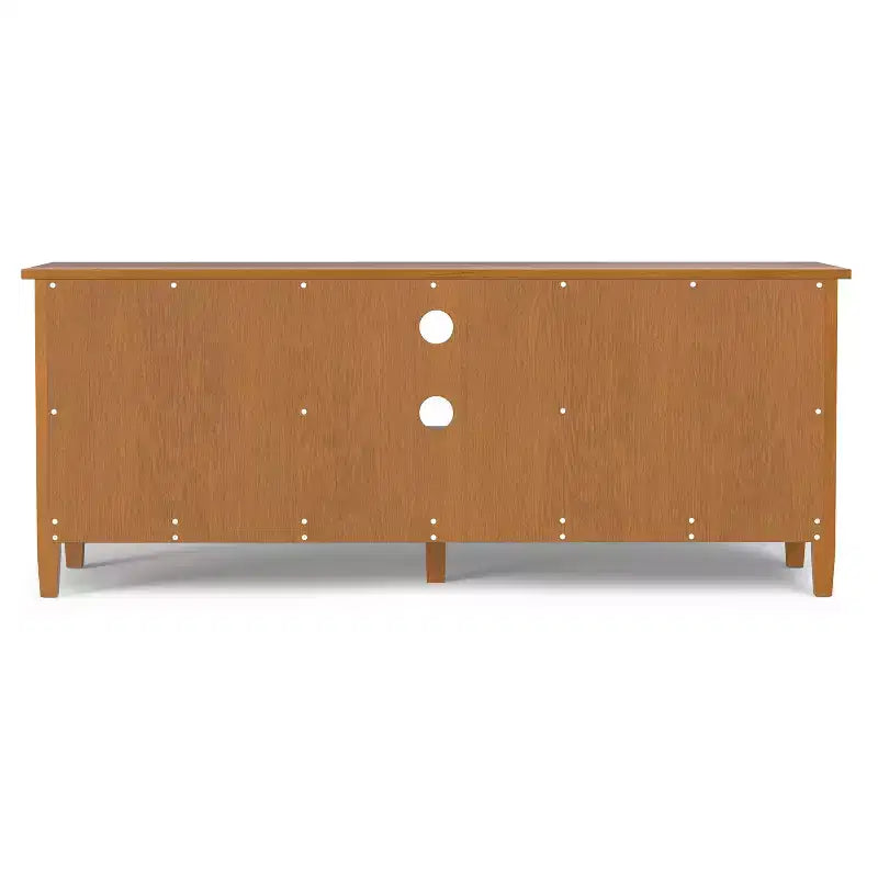 Meuble TV bas Mid-Century Modern en bois massif de 72 po de large, en noyer, pour téléviseurs jusqu'à 80 po