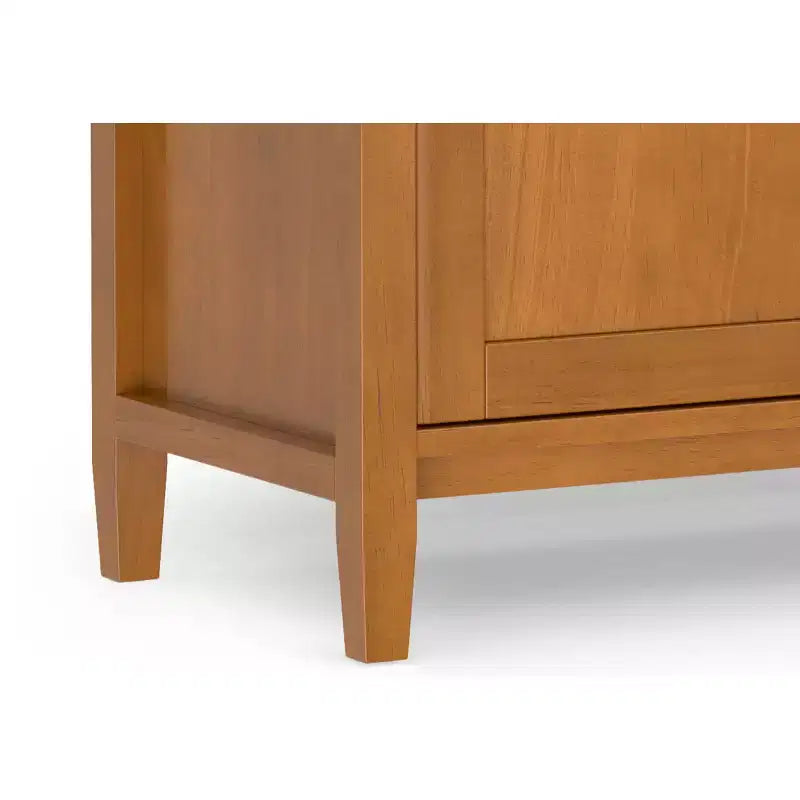 Meuble TV bas Mid-Century Modern en bois massif de 72 po de large, en noyer, pour téléviseurs jusqu'à 80 po