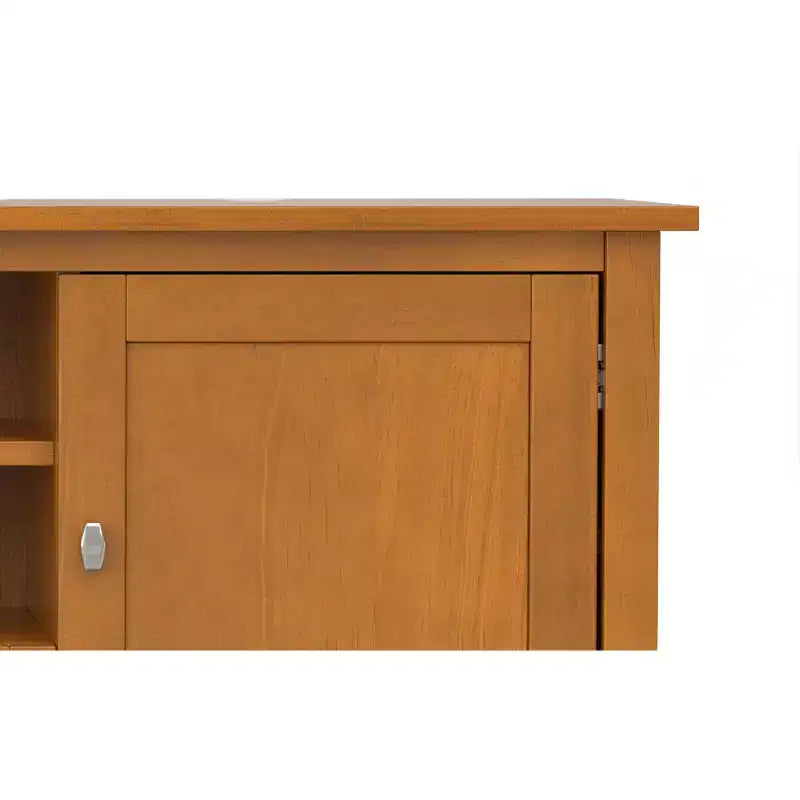 Meuble TV bas Mid-Century Modern en bois massif de 72 po de large, en noyer, pour téléviseurs jusqu'à 80 po