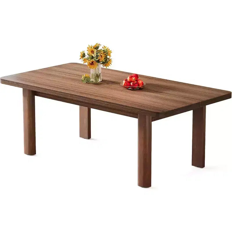 Lantine 63-Inch Farmhouse Wood Dining Table for 4-6 People, Large Rectangle Kitchen and Dinner Table with Solid Wood Legs for Kitchen and Dining Room