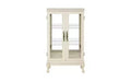 VIYET 44 Lighted Curio Cabinet, White MDF+Glass Display w/ Tempered Glass Doors & Adjustable Shelves (Mirrored Back, Bulb Included)