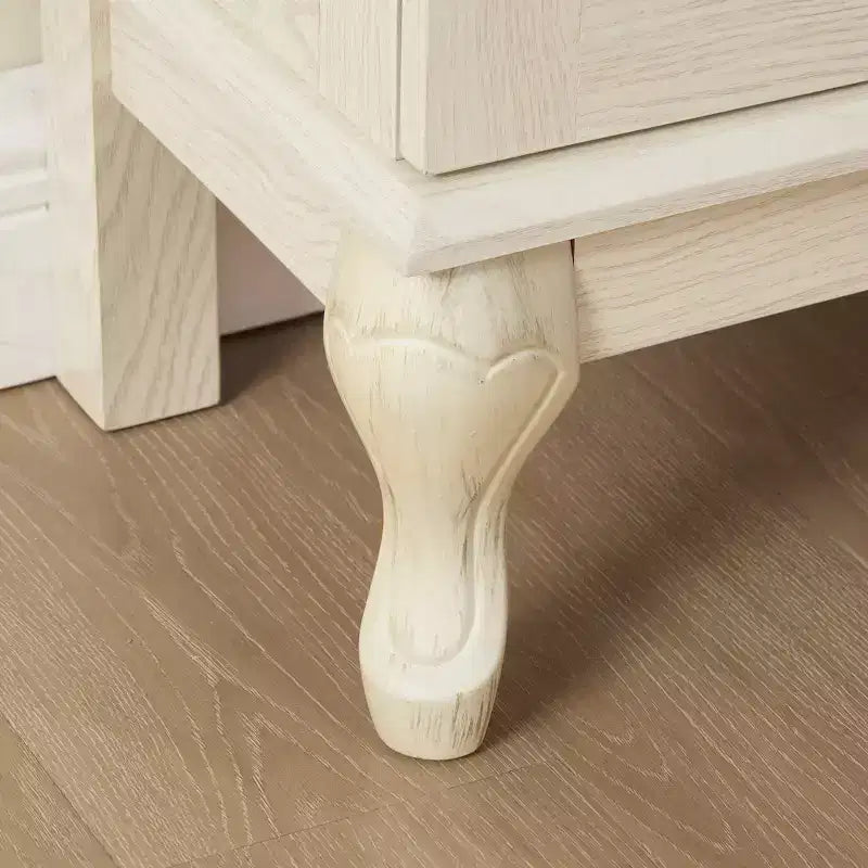 Vitrine éclairée de 44", blanc MDF+verre, avec portes en verre trempé et étagères réglables (fond miroir, ampoule incluse)