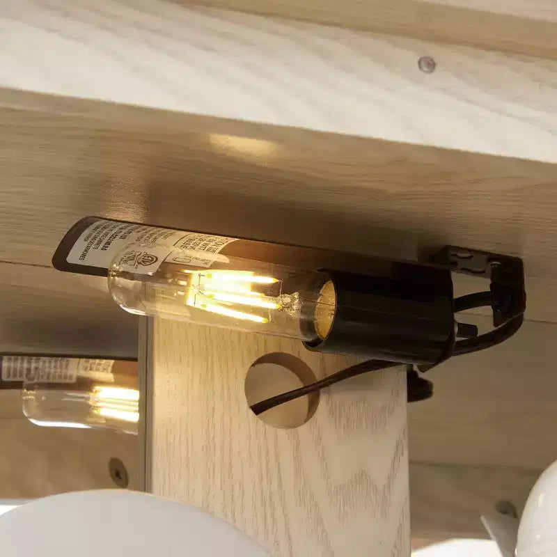 Vitrine éclairée de 44", blanc MDF+verre, avec portes en verre trempé et étagères réglables (fond miroir, ampoule incluse)