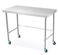201 Stainless Steel Island Workbench, Silver, 482435inch with Casters,