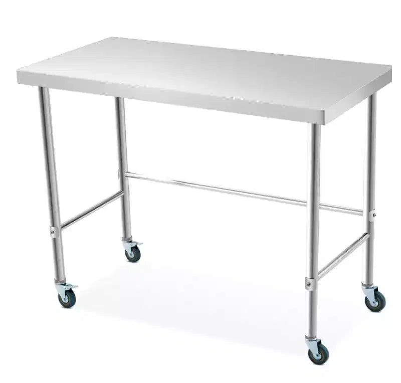 201 Stainless Steel Island Workbench, Silver, 482435inch with Casters,