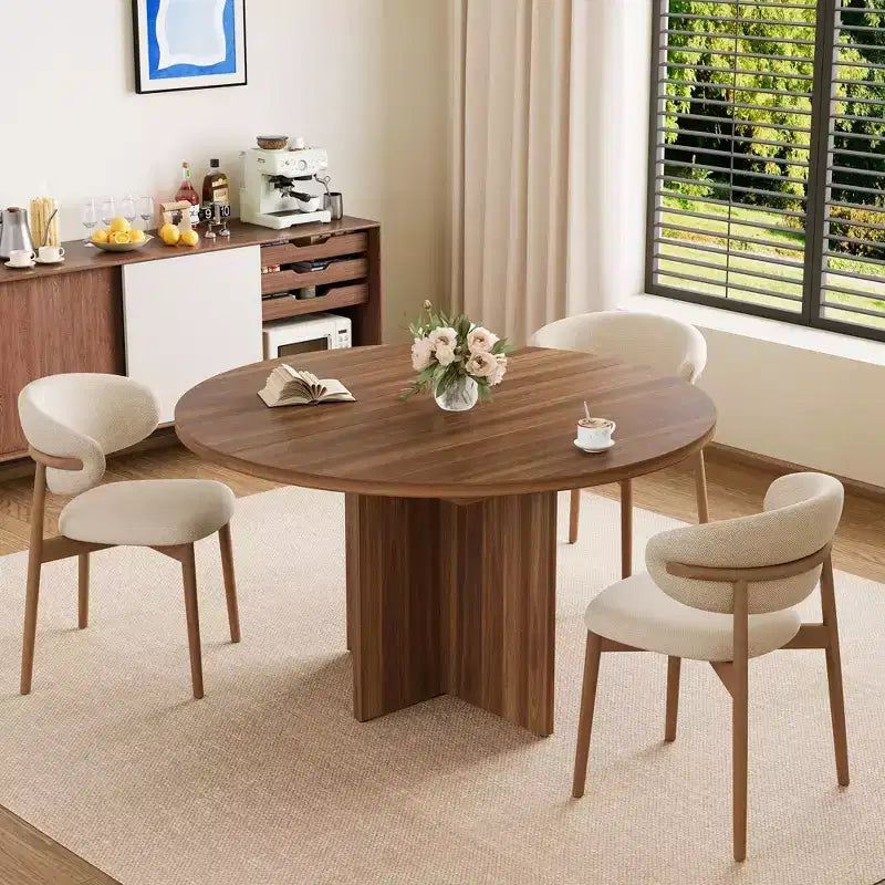 Table à manger ronde extensible de 43,3'' à 59'' pour 4 à 8 personnes, Table à manger ovale de cuisine moderne avec rallonges amovibles, Table de salle à manger, cuisine