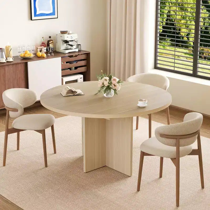 Table à manger ronde extensible de 43,3'' à 59'' pour 4 à 8 personnes, Table à manger ovale de cuisine moderne avec rallonges amovibles, Table de salle à manger, cuisine