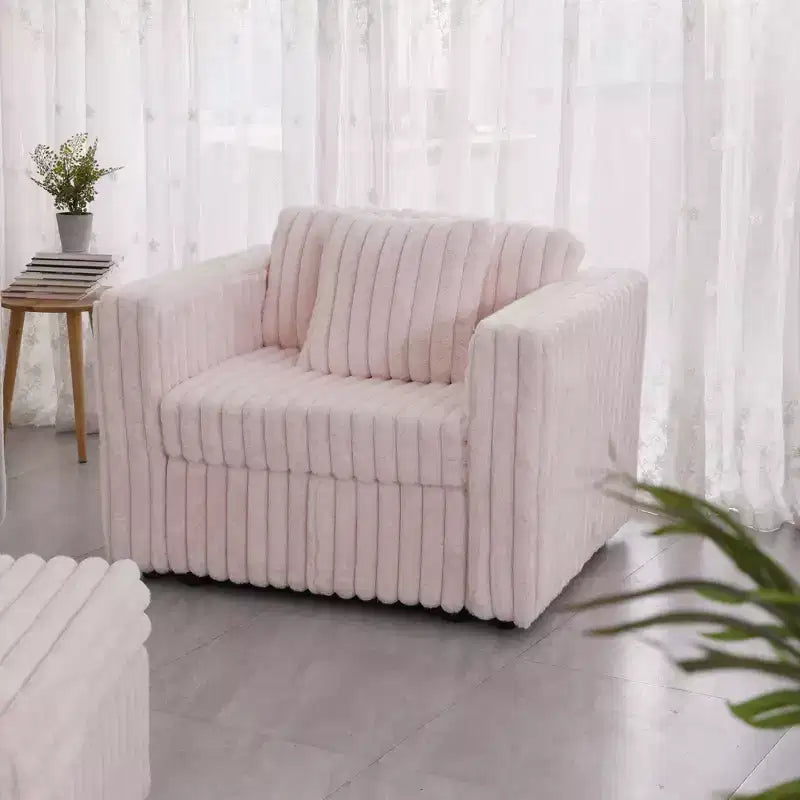 Fauteuil simple moderne de 44,9 pouces avec 2 oreillers pour salon, appartement, bureau