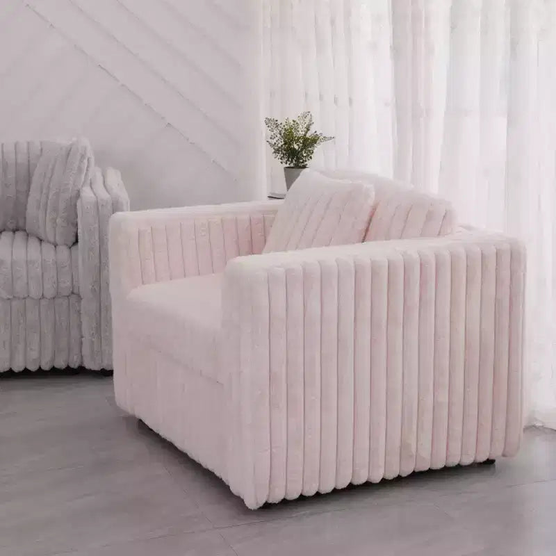 Fauteuil simple moderne de 44,9 pouces avec 2 oreillers pour salon, appartement, bureau