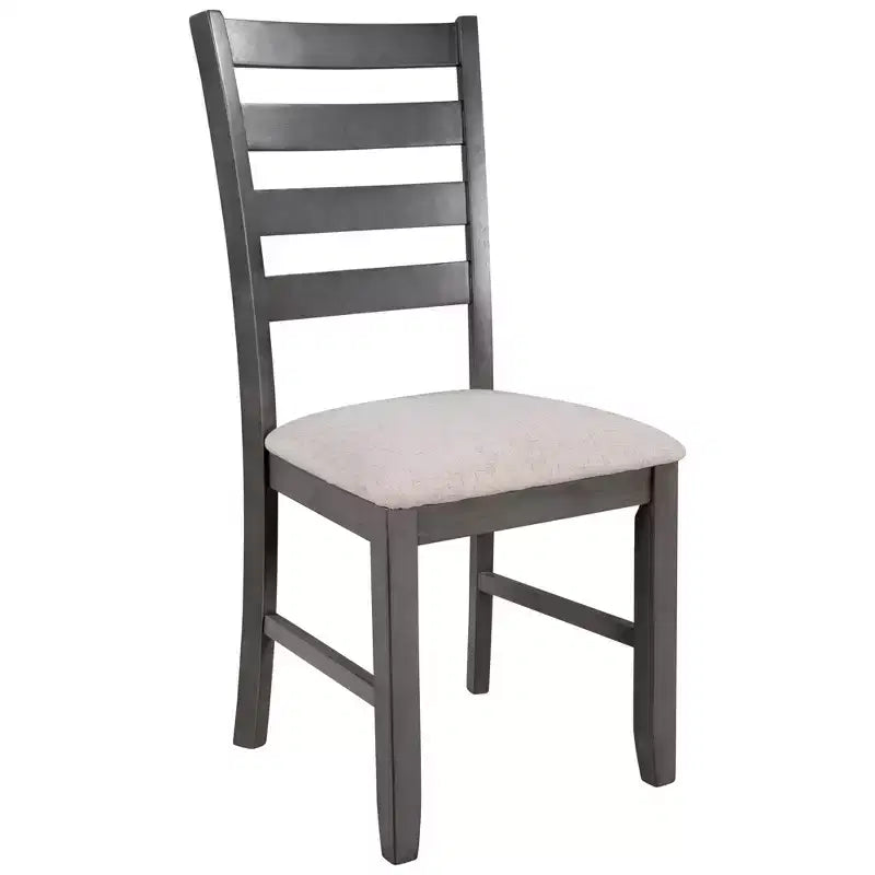 Ensemble de salle à manger 6 pièces de style ferme avec banc, table rectangulaire en bois et 4 chaises rembourrées pour cuisine, gris