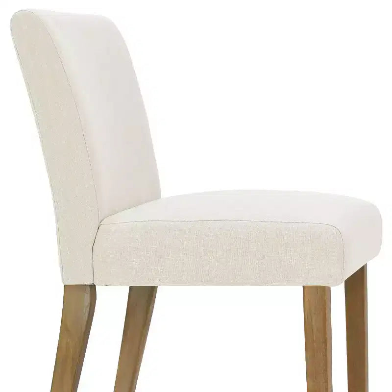 Ensemble de salle à manger extensible pour 8, table rectangulaire avec rallonges amovibles et chaises en lin sans accoudoirs, avec pieds en bois massif-Panipeachy