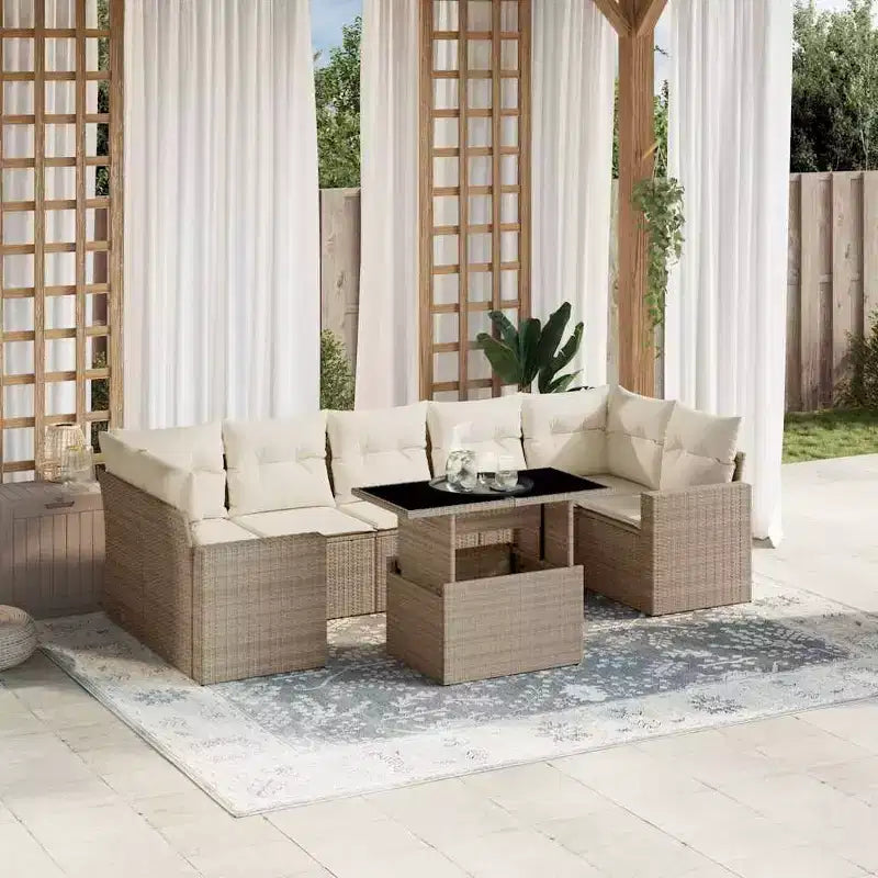 vidaXL Salon de jardin avec coussins de différentes couleurs