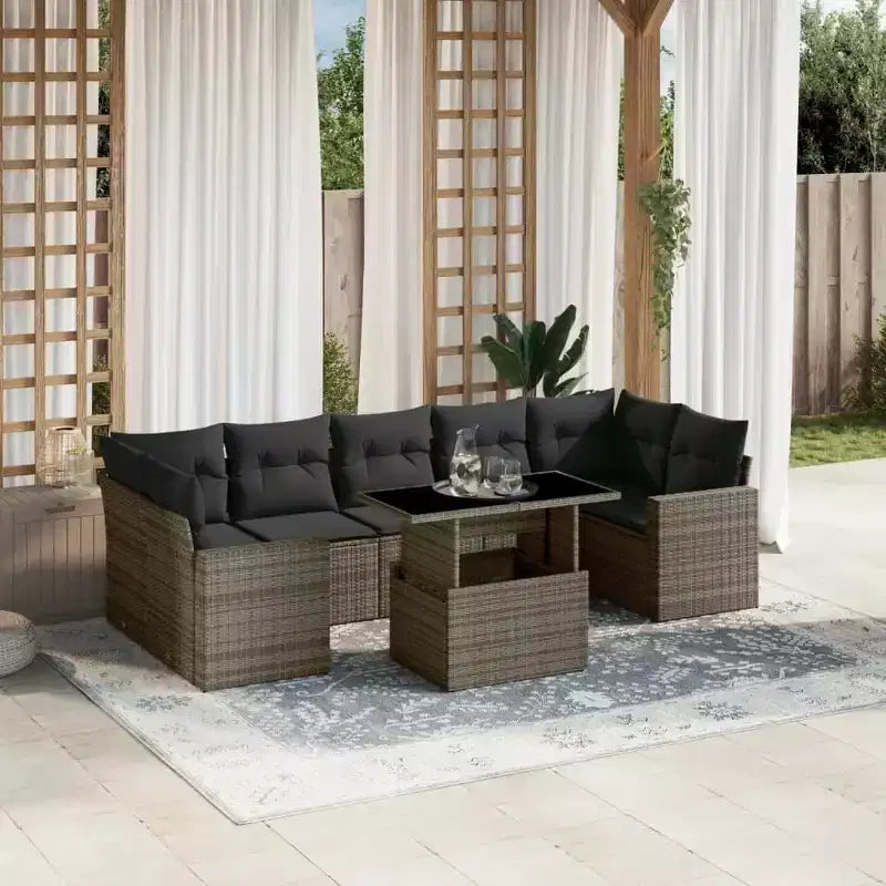 vidaXL Salon de jardin avec coussins de différentes couleurs