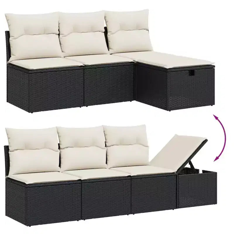 vidaXL Salon de jardin avec coussins de différentes couleurs