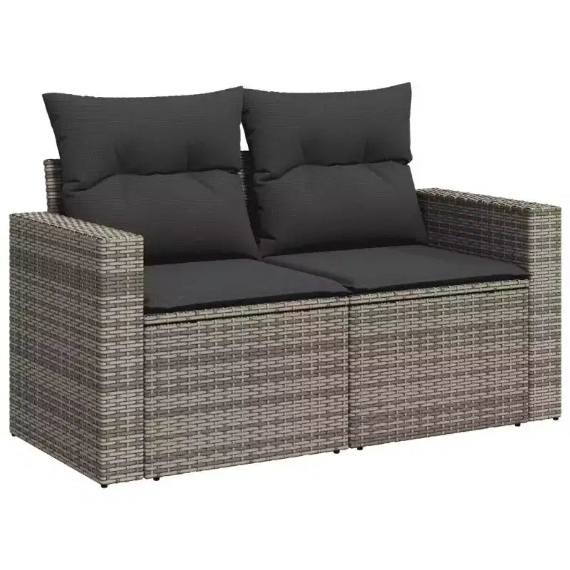 vidaXL Salon de jardin avec coussins en résine tressée