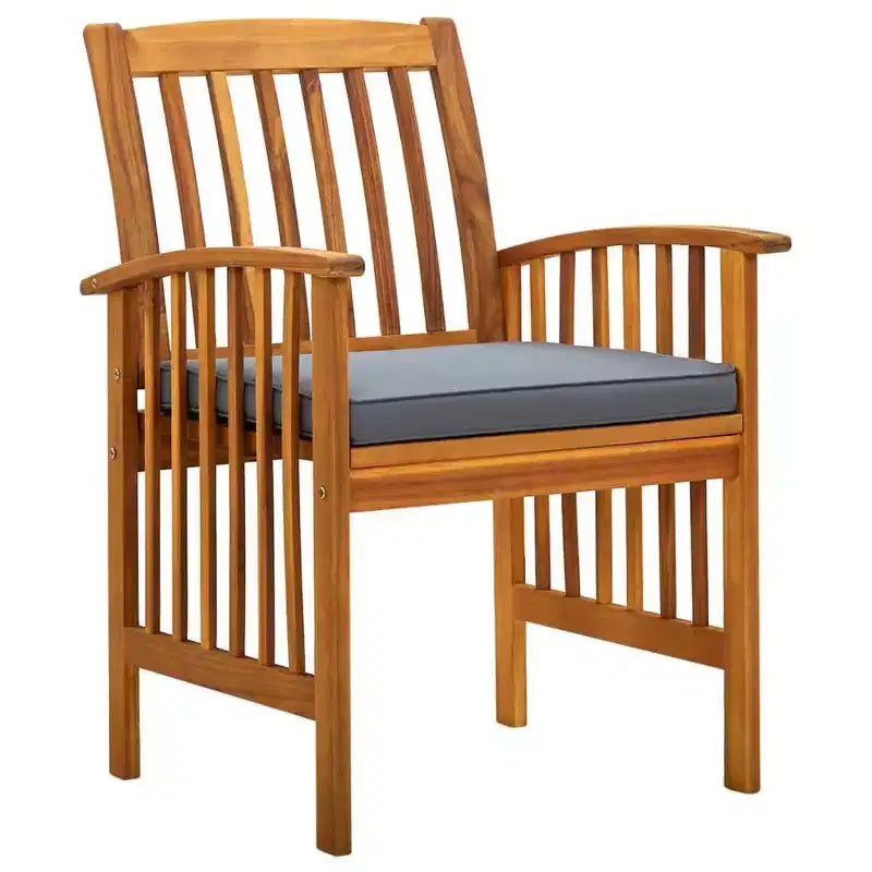 vidaXL Ensemble repas en bois d'acacia avec coussins/foncé 3/5 pièces