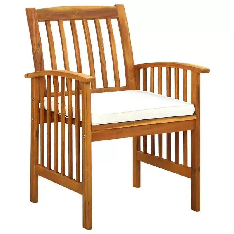 vidaXL Ensemble repas en bois d'acacia avec coussins/foncé 3/5 pièces