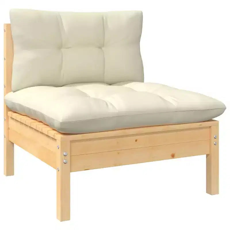 vidaXL Salon de jardin avec coussins – Bois de pin massif