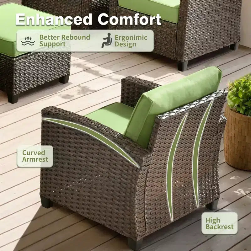 Ensemble de meubles de patio HOMLUX 8 pièces pour conversation extérieure