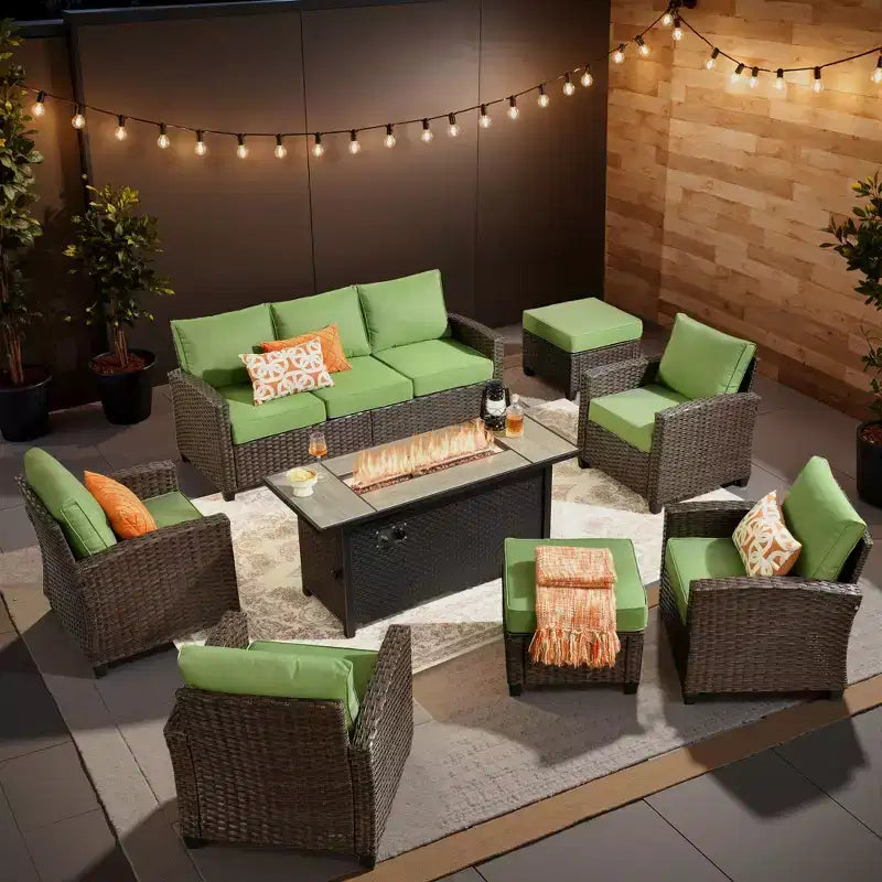 Ensemble de meubles de patio HOMLUX 8 pièces pour conversation extérieure