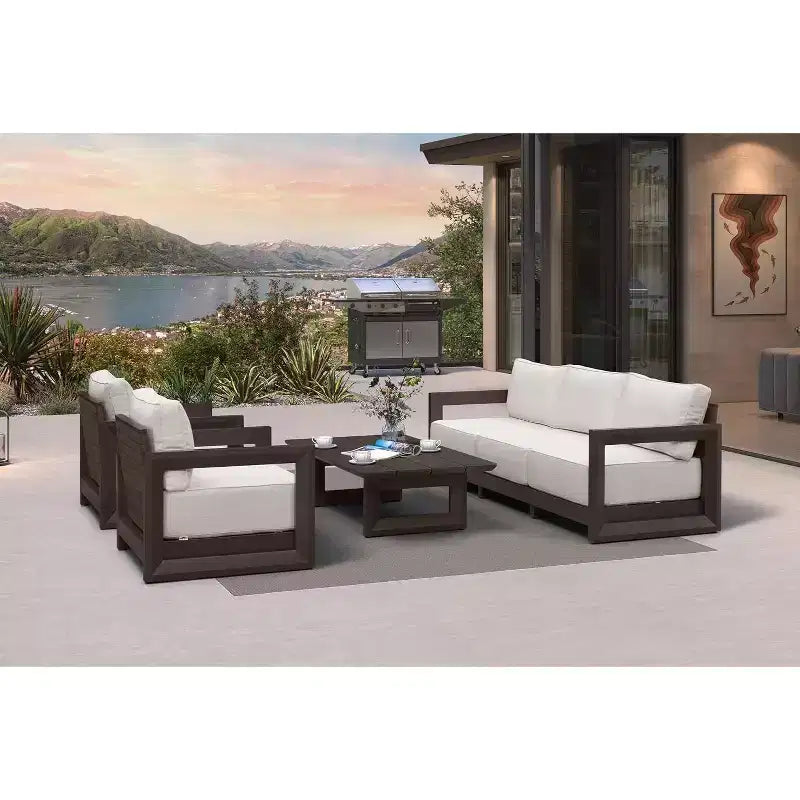 Ensemble de meubles de patio PURPLE LEAF, canapé d'extérieur ouvert avec coussins moelleux pour cour, véranda, terrasse
