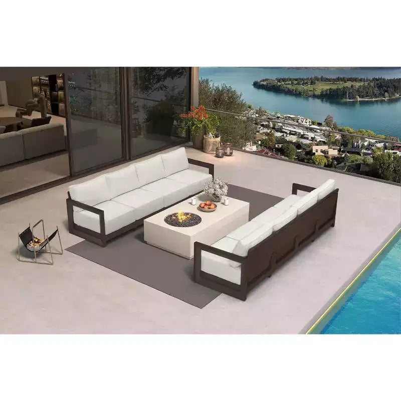 Ensemble de meubles de patio PURPLE LEAF, canapé d'extérieur ouvert avec coussins moelleux pour cour, véranda, terrasse