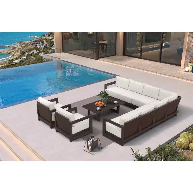 Ensemble de meubles de patio PURPLE LEAF, canapé d'extérieur ouvert avec coussins moelleux pour cour, véranda, terrasse