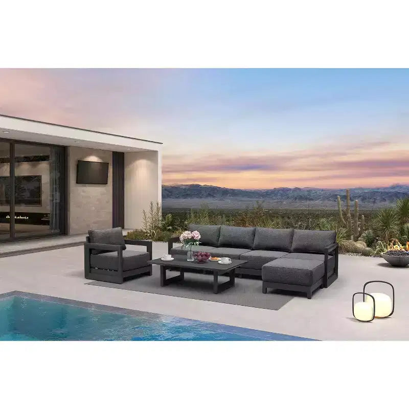Ensemble de meubles de patio PURPLE LEAF, canapé d'extérieur ouvert avec coussins moelleux pour cour, véranda, terrasse