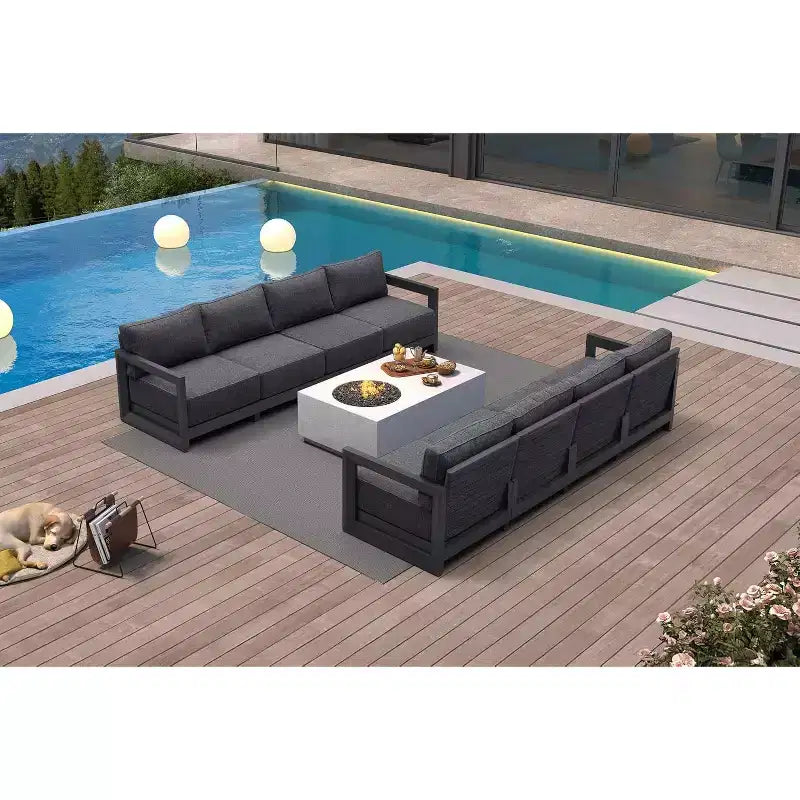 Ensemble de meubles de patio PURPLE LEAF, canapé d'extérieur ouvert avec coussins moelleux pour cour, véranda, terrasse