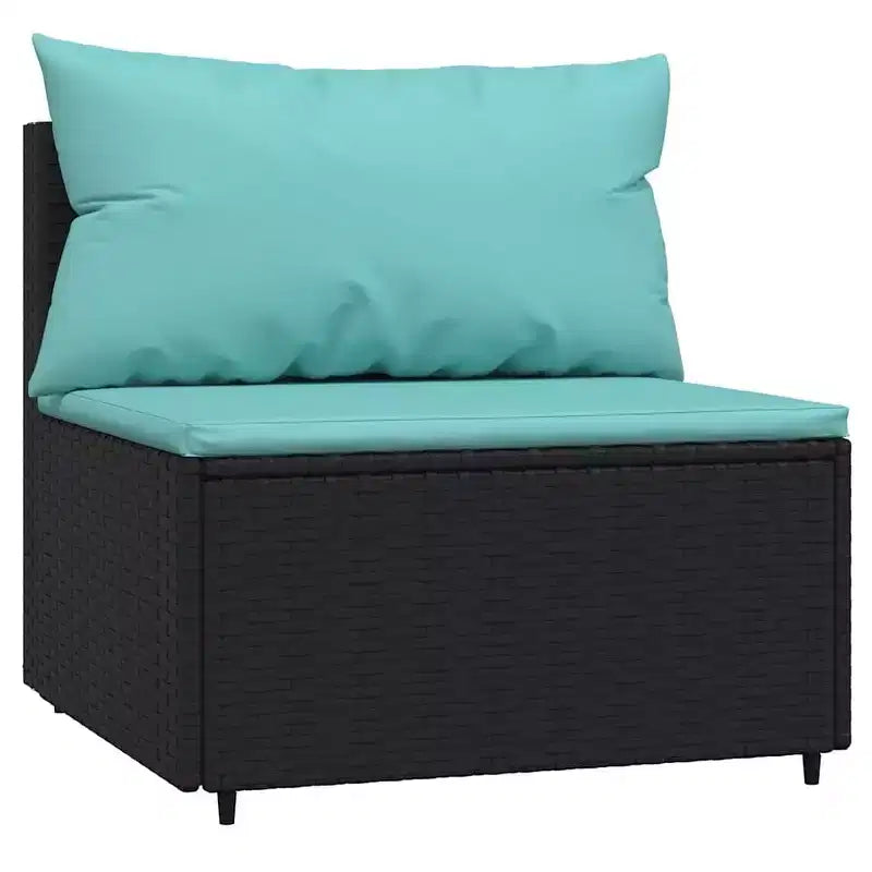 vidaXL Salon de jardin en rotin PE, acier enduit de poudre, verre trempé