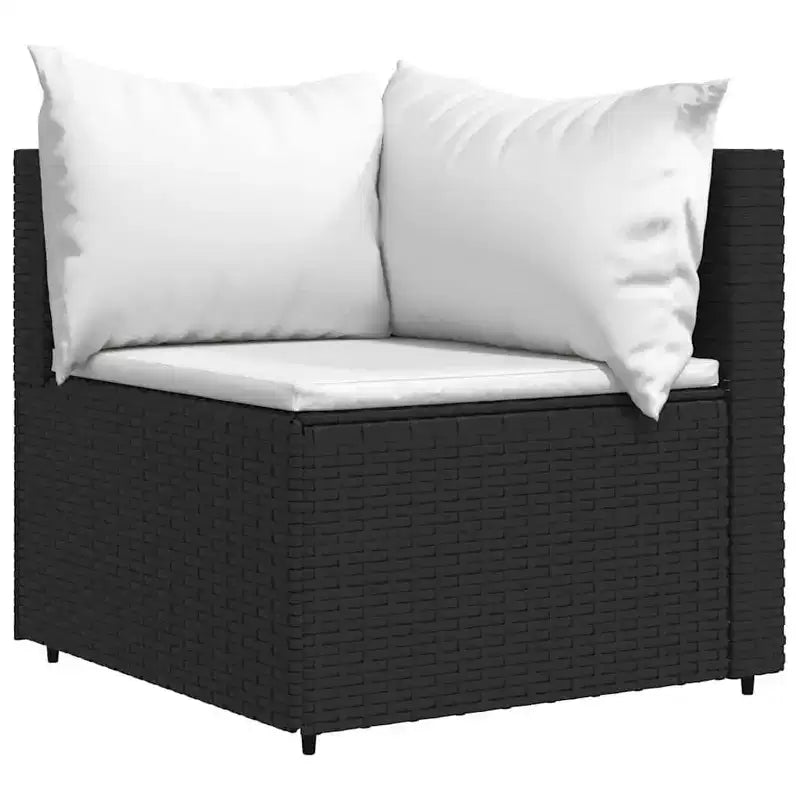vidaXL Salon de jardin en rotin PE, acier enduit de poudre, verre trempé