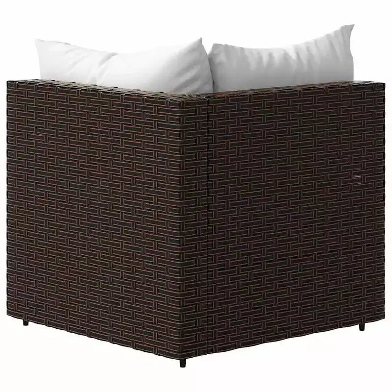 vidaXL Salon de jardin en rotin PE, acier enduit de poudre, verre trempé