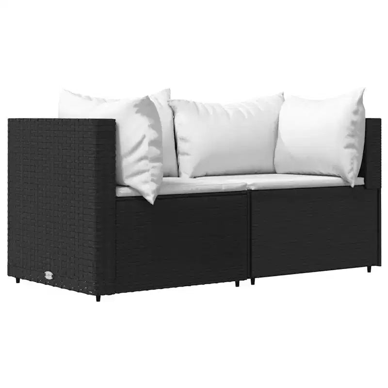 vidaXL Salon de jardin en rotin PE, acier enduit de poudre, verre trempé