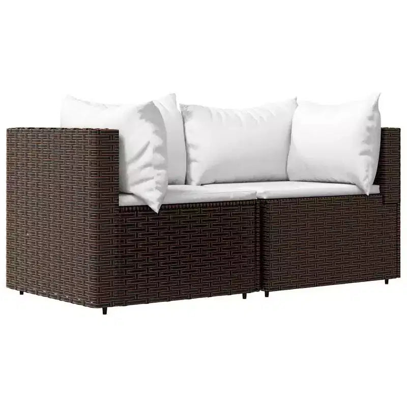 vidaXL Salon de jardin en rotin PE, acier enduit de poudre, verre trempé