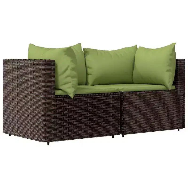 vidaXL Salon de jardin en rotin PE, acier enduit de poudre, verre trempé