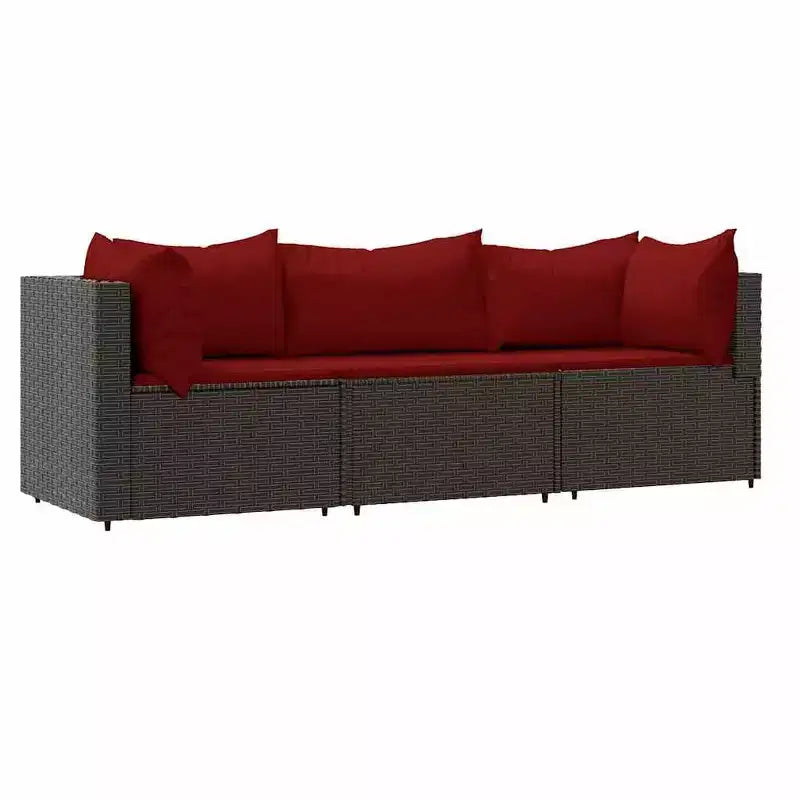 vidaXL Salon de jardin en rotin PE, acier enduit de poudre, verre trempé