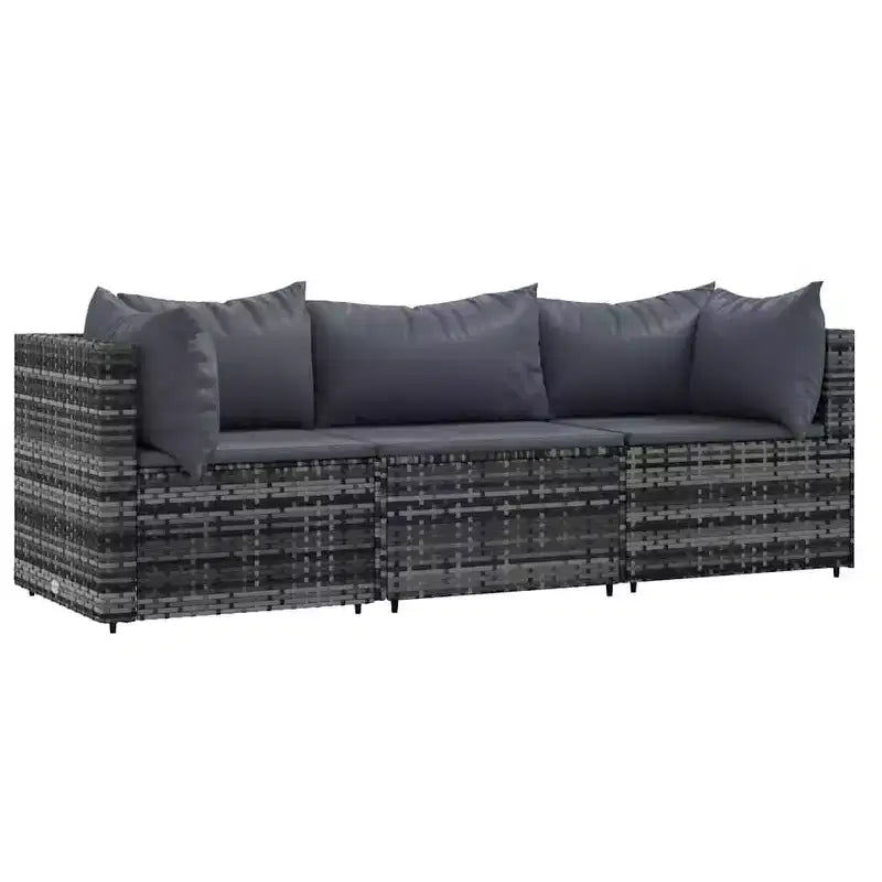 vidaXL Salon de jardin en rotin PE, acier enduit de poudre, verre trempé