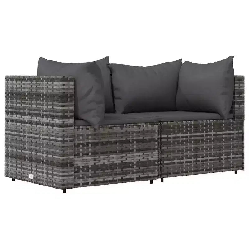 vidaXL Salon de jardin en rotin PE, acier enduit de poudre, verre trempé