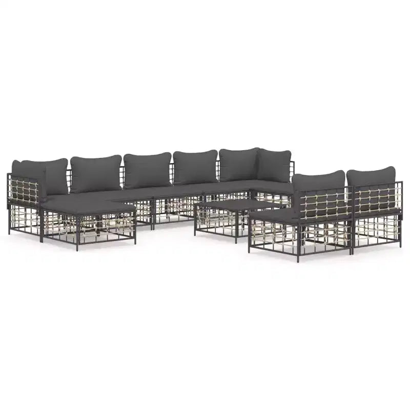 vidaXL Salon de jardin moderne 10 pièces avec coussins